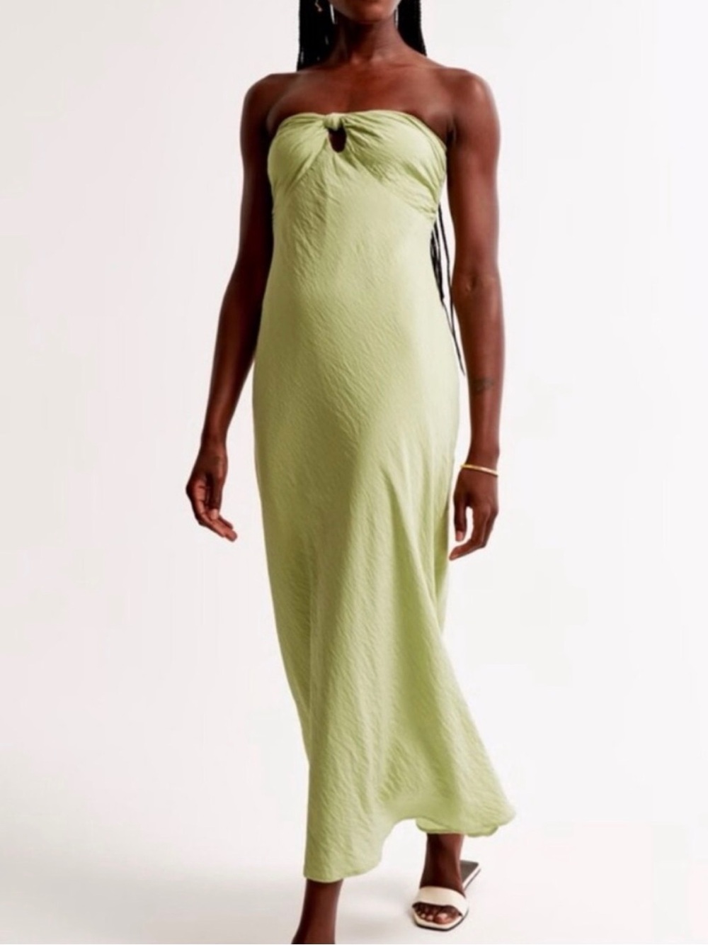 Abercrombie & Fitch Strapless Twist-Front Maxi Dress